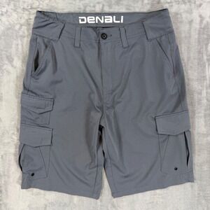 Denali Performance Cargo Shorts Men's Size 32 Gray Outdoor Hiking Utility